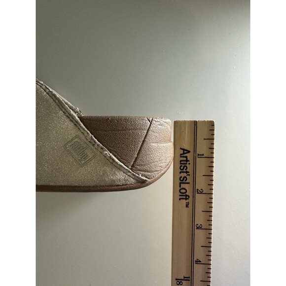 FitFlop Lulu Sparkly Rhinestone Nude Gold Thong Flip Flop Wedge Cushion Women 10 - Picture 14 of 14